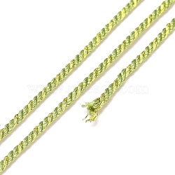 Polycotton Filigree Cord, Braided Rope, with Plastic Reel, for Wall Hanging, Crafts, Gift Wrapping, Yellow Green, 1.2mm, about 27.34 Yards(25m)/Roll(OCOR-E027-02B-04)