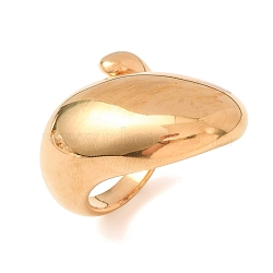 304 Stainless Steel Cuff Open Rings, Golden, Nuggets, 27.5mm, US Size 7 1/4(17.5mm)(RJEW-E301-02C)