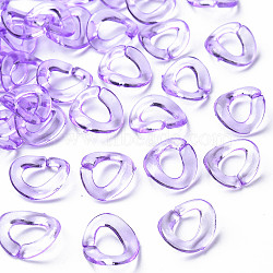 Transparent Acrylic Linking Rings, Quick Link Connectors, for Cable Chains Making, Twisted Oval, Dark Violet, 19x16.5x2.5mm, Inner Diameter: 7x11mm, about 1060pcs/500g(MACR-S373-99-B04)