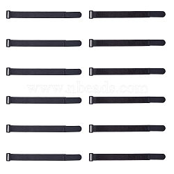 Magic Sticker Reusable Nylon Cable Ties, Self-Adhesive Adjustable Bike Rack Straps, for Earbud Headphones Phones Wire Wrap Management, Black, 306x26x5mm(FIND-WH0111-476)