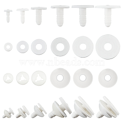 Elite 36Sets 6 Style Plastic Doll Joints, Dolls Accessories For DIY Doll Crafts, White, 6sets/style(DIY-PH0006-31)