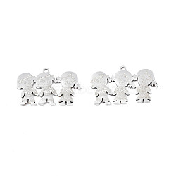 Non-Tarnish 201 Stainless Steel Pendants, Girl & Boy, Stainless Steel Color, 16x24x1mm, Hole: 1.4mm(STAS-N091-153P)