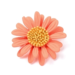 Zinc Alloy Brooches, Enamel Pin, Daisy, Dark Salmon, 33.5x32x12mm, Pin: 0.7mm(JEWB-SZC0001-01D)