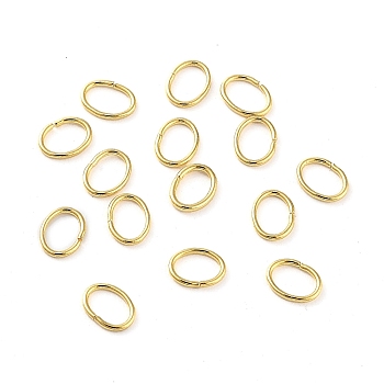 304 Stainless Steel Jump Rings, Closed Jump Rings, Oval, Real 18K Gold Plated, 3.5x4.5x0.5mm, Inner Diameter: 2.5x3.5mm