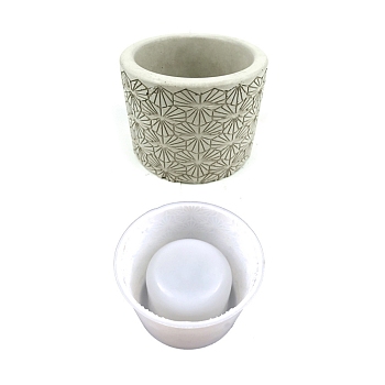 Column Flower Pot Silicone Molds, Resin Casting Molds, for UV Resin, Epoxy Resin Craft Making, Geometric Pattern, 104x80mm, Inner Diameter: 76mm
