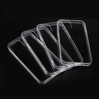 Transparent DIY Blank Silicone Smartphone Case, Fit for iPhone14P, For DIY Epoxy Resin Pouring Phone Case, Clear, 14.67x7.15x0.78cm