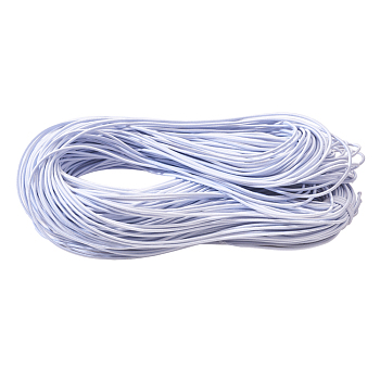 Round Elastic Cord, with Polyester Outside & Rubber Inside for Necklace Bracelet Beading Making, White, 2mm, about 87.48~98.42 yards(80~90m)/bundle