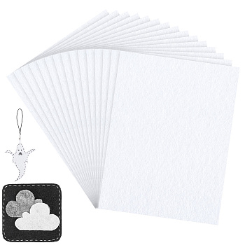 Felt Fabrics, Rectangle, White, 199x148x1mm