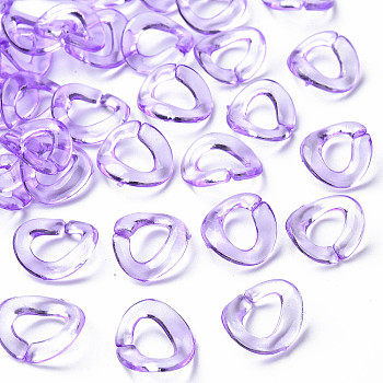 Transparent Acrylic Linking Rings, Quick Link Connectors, for Cable Chains Making, Twisted Oval, Dark Violet, 19x16.5x2.5mm, Inner Diameter: 7x11mm, about 1060pcs/500g