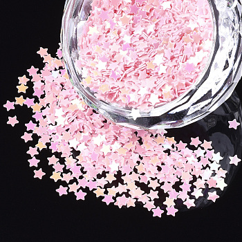 Shining Nail Art Glitter, Manicure Sequins, DIY Sparkly Paillette Tips Nail, Star, Pink, 2.5x2.5x0.3mm