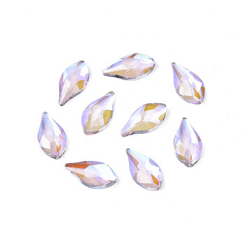 Glass Rhinestone Cabochons, Nail Art Decoration Accessories, Faceted, Teardrop, Lilac, 8x4x2mm