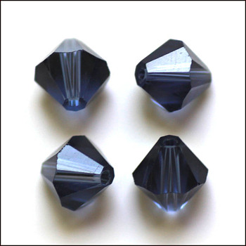Imitation Austrian Crystal Beads, Grade AAA, Faceted, Bicone, Marine Blue, 3x3mm, Hole: 0.7~0.9mm