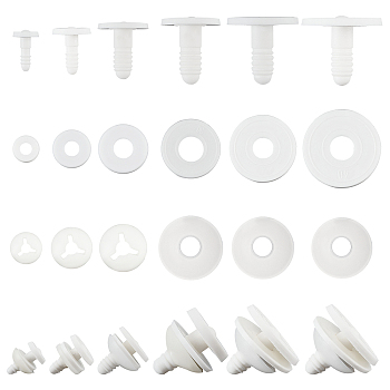 Elite 36Sets 6 Style Plastic Doll Joints, Dolls Accessories For DIY Doll Crafts, White, 6sets/style