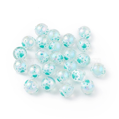 Placage uv perles d'émail acrylique irisé arc-en-ciel(OACR-I003-12A)-4