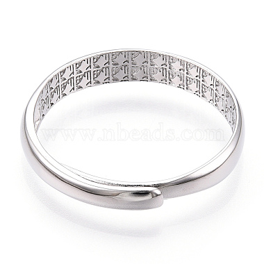 925 Sterling Silver Adjustable Smooth Ring Settings(STER-T007-07P)-3