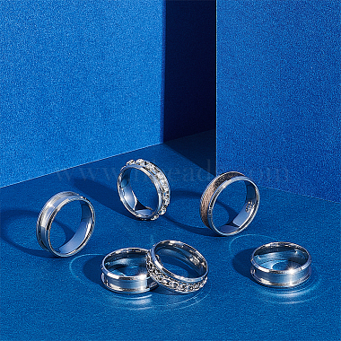 unicraftale 18шт. 3 размер 201 кольцо на палец из нержавеющей стали с рифлением(STAS-UN0042-68)-2