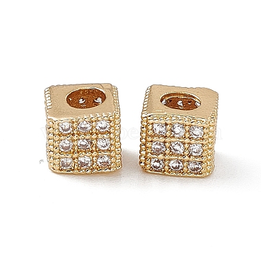 Perles de zircone cubique micro pavées en laiton plaqué or véritable 18k(KK-E068-VB466-1)-2