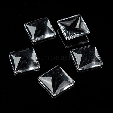 Transparent Clear Glass Square Cabochons(GGLA-A001-15mm)-6