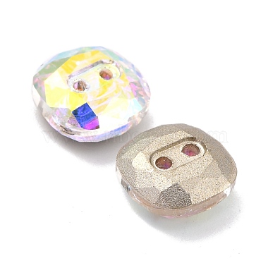 2-Hole Square Glass Rhinestone Buttons(BUTT-D001-C)-5