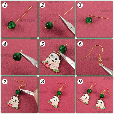 Kit de fabrication de boucles d'oreilles sur le thème du panda à faire soi-même(DIY-SC0023-69)-6