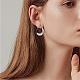 Chunky Hoop Earrings Open Oval Drop Earrings Teardrop Hoop Dangle Earrings Pull Through Hoop Earrings Threader Hoops Earrings Statement Jewelry Gift for Women(JE1071B)-6