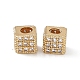 Perles de zircone cubique micro pavées en laiton plaqué or véritable 18k(KK-E068-VB466-1)-2