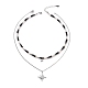 Clear Cubic Zirconia Star Pendant Necklaces Set(NJEW-JN04150)-1
