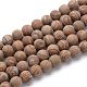 Natural Wood Lace Stone Round Bead Strands(X-G-T055-8mm-06)-1