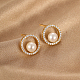 boucles d'oreilles avec anneau en zircone cubique(BR6560)-1