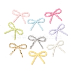 Baking Paint Alloy Pendants, Bowknot Charms, Mixed Color, 29x38x4mm, Hole: 6.5x13.5mm(FIND-G116-03)
