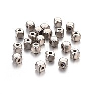 CCB Plastic Beads, Cube, Platinum, 4x4x4mm, Hole: 1.4mm(CCB-F016-11P)