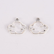 Tibetan Style Alloy Charms, Lead Free & Cadmium Free, Cloud, Antique Silver, 12.5x14x1mm, Hole: 1.5mm, about 1000cs/500g(TIBE-N010-63AS-RS)