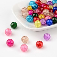 Mixed Crackle Glass Beads, Round, 10mm, Hole: 1.3~1.6mm(X-CCG-Q001-10mm-M)