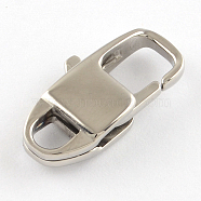 Polished 316 Surgical Stainless Steel Lobster Claw Clasps, Stainless Steel Color, 17x9x4.5mm, Hole: 3mm(STAS-R072-33)