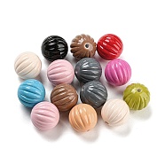 Baking Painted ABS Plastic Beads, Pumpkin, Mixed Color, 16mm, Hole: 2mm(KY-C017-04)