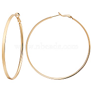 3 Pairs Brass Hoop Earrings for Women, Ring, Real 14K Gold Plated, 70x3.5mm(EJEW-BBC0001-66G-05)