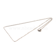 304 Stainless Steel Cable Chain Necklace Making, with Lobster Claw Clasps, Stainless Steel Color, 17.7 inch(45cm)(NJEW-N0022-02P)
