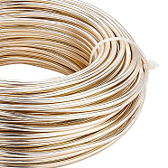 Round Aluminum Wire, for Jewelry Making, Champagne Gold, 9 Gauge, 3mm, about 82.02 Feet(25m)/500g(AW-BC0007-3.0mm-26)