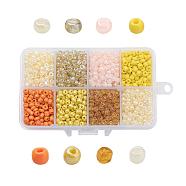 1 Box 6/0 Glass Seed Beads Round  Loose Spacer Beads, Mixed Color, 4mm, Hole: 1mm, about 1900pcs/box(SEED-X0050-4mm-11)