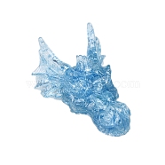 Dragon Resin with Natural Aquamarine Chips Inside Display Decorations, Figurine Home Decoration, 60x90x40mm(PW-WG37610-09)