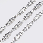 304 Stainless Steel Chains, Candy Link Chains, Soldered, Stainless Steel Color, 13x4x1.4mm(STAS-P197-051P)