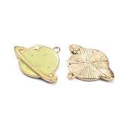 Alloy Enamel Pendants, Planet Charms, Golden, Yellow Green, 22x27.5x2mm, Hole: 2mm(ENAM-CJC0006-61G)