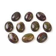 Natural Dragon Blood Stone Cabochons, Oval, 25~26x18x7~7.5mm(G-G769-04C)