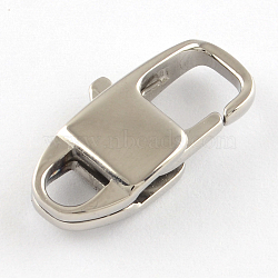 Tarnish Resistant Polished 316 Surgical Stainless Steel Lobster Claw Clasps, Stainless Steel Color, 17x9x4.5mm, Hole: 3mm(STAS-R072-33)