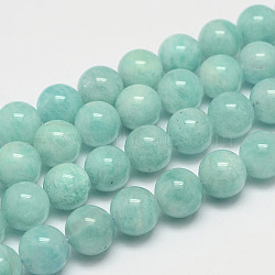 Natural Amazonite Bead Strands, Round, 10mm, Hole: 0.8~1mm, about 40pcs/strand, 15.7 inch(G-P204-02-10mm)