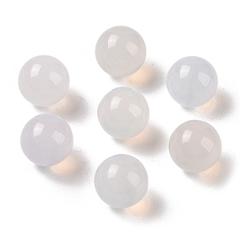 Natural White Agate No Hole Sphere Beads, Round, 10mm