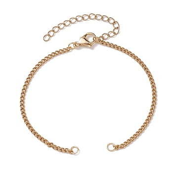 304 Stainless Steel Chain Bracelet Making, with Jump Rings and Lobster Claw Clasps, Golden, 6-3/4 inch(17cm)
