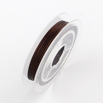 Tiger Tail Wire, Nylon-coated Stainless Steel, Coconut Brown, 0.38mm, about 32.8 Feet(10m)/roll