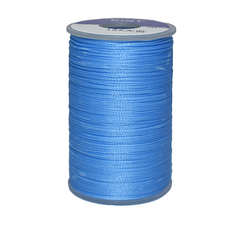 Waxed Polyester Cord, 9-Ply, Dodger Blue, 0.65mm, about 21.87 yards(20m)/roll