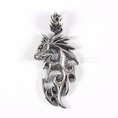 Antique Silver Dragon Stainless Steel Big Pendants